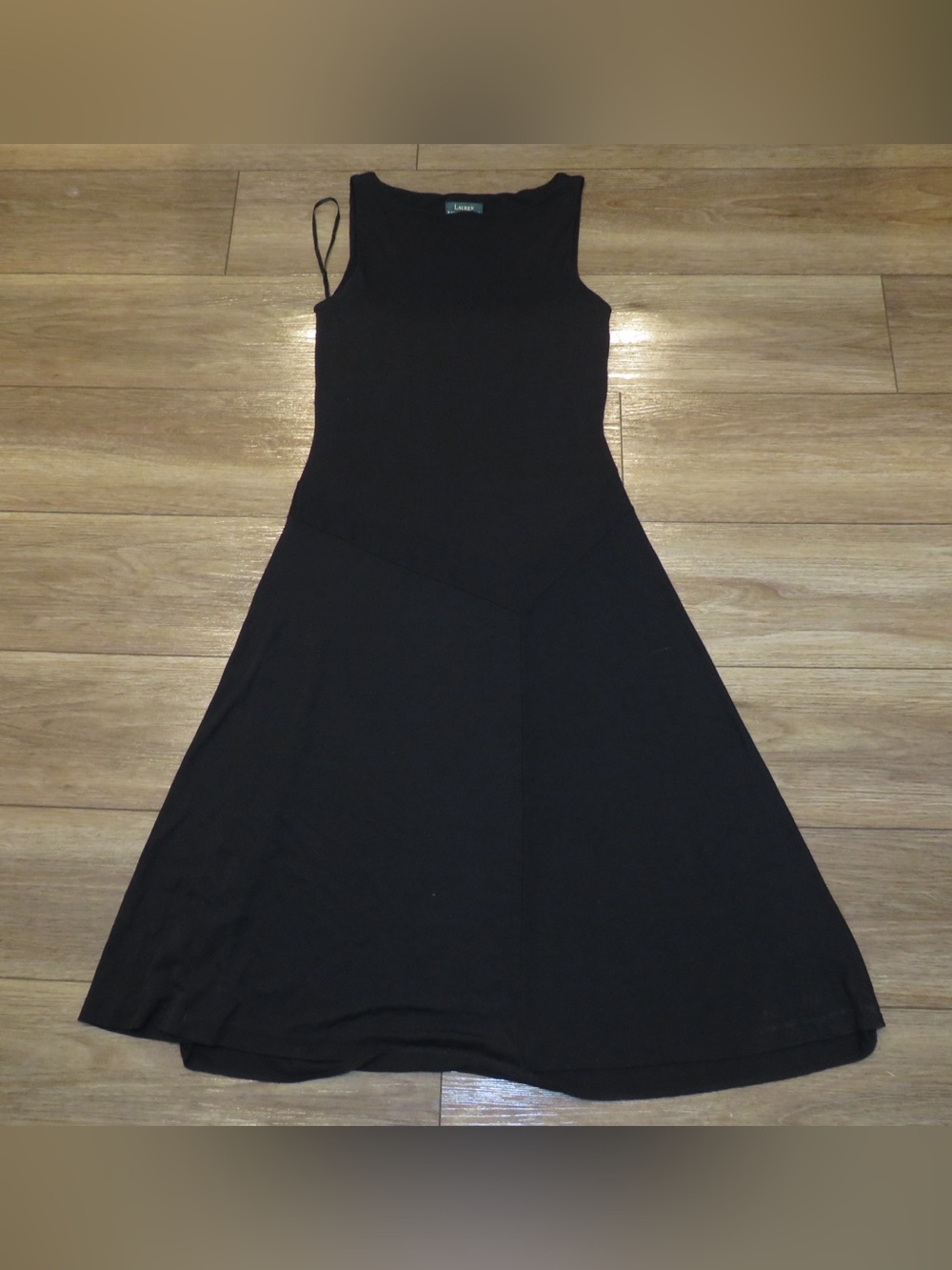 Ralph Lauren Black Sleeveless A-Line Knit Dress